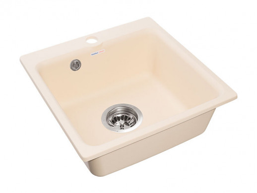Мойки GRANFEST SMART SM430 (мрамор) 1-чаша 432х432мм БЕЖЕВЫЙ (без сифона)
