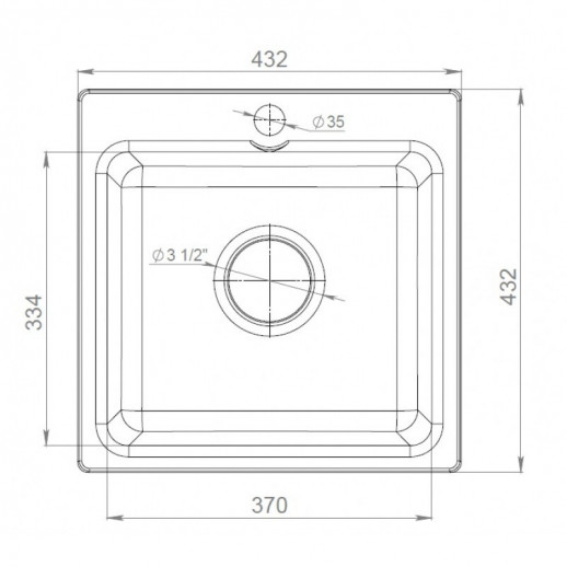Мойки GRANFEST SMART SM430 (мрамор) 1-чаша 432х432мм БЕЖЕВЫЙ (без сифона)
