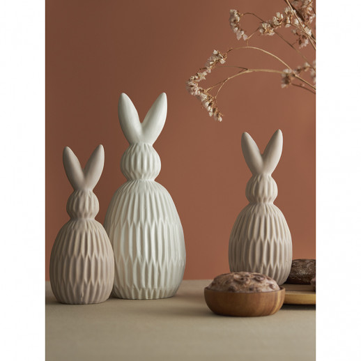 Декор из фарфора белого цвета Trendy Bunny из коллекции Easter Essential, 12,5х12,5x30,5 см