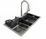 Мойка нерж врезная 750х450х220 т 3,0 ЧЕРНАЯ HB7545FB-W2+6 (+ сифон) SANTREK AQUA + Подарок (2 клав, колл-р, фруктов, доска, 2 смес, ополаск., дозатор)